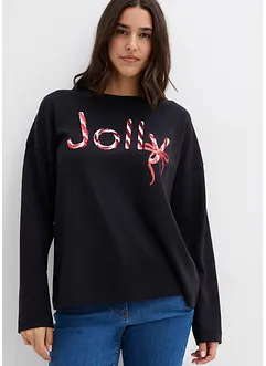 Langermet topp i 100% økologisk bomull, bonprix