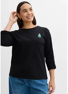 Langermet topp i 100% økologisk bomull, bonprix