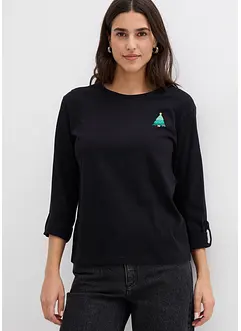 Langermet topp i 100% økologisk bomull, bonprix