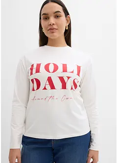 Langermet topp av økologisk bomullsmiks, bonprix