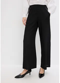 Bukse i strukturert jersey med applikerte glassperler, bonprix