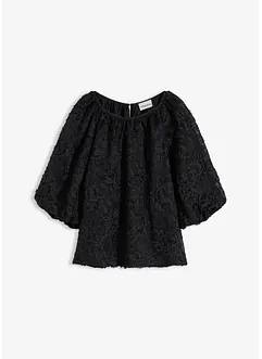 Bluse med strukturert blomstermønster, bonprix