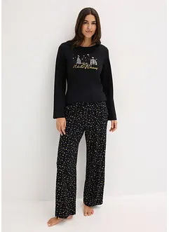 Pyjamas i 100% bomull med glitrende trykk, bonprix