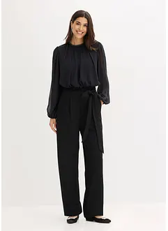 Jumpsuit med chiffon og glitter, bonprix