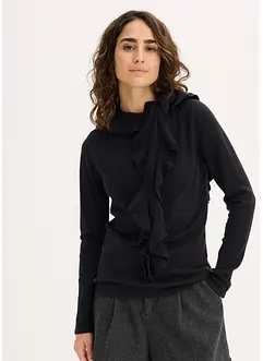 Finstrikket genser i lett viskosemiks, bonprix