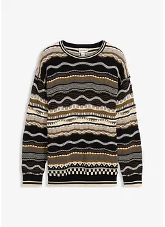 Grovstrikket genser i 100% bomull, bonprix
