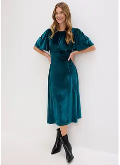 Midikjole i myk fløyel, bonprix