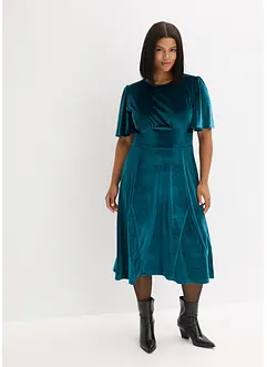 Midikjole i myk fløyel, bonprix