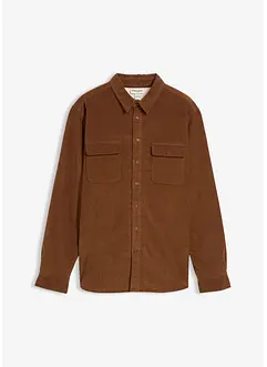 Skjorte i kordfløyel med stretch og varmende fleecefôr, bonprix