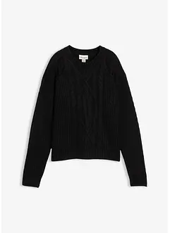 Kabelstrikket genser, bonprix