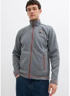 Jakke i strikket fleece med kontrastdetaljer, bonprix