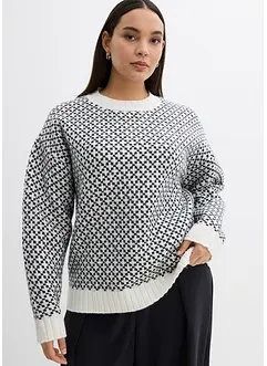 Grovstrikket genser med ull, bonprix