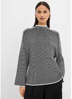 Genser i viskosemiks med halvhøy hals, bonprix