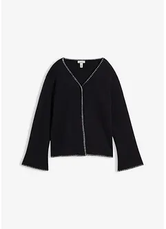 Cardigan i ullmiks med kontrastfargede detaljer, bonprix