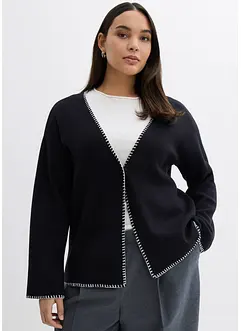 Cardigan i ullmiks med kontrastfargede detaljer, bonprix