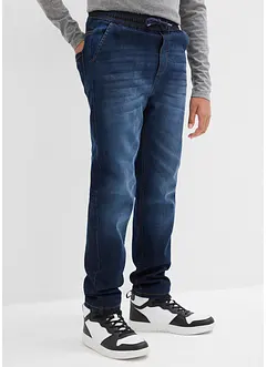 Varmende Regular Fit-pull on-jeans med jerseyfôr, Straight, bonprix