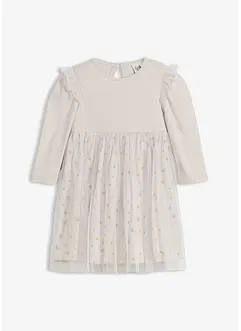 Bodykjole med rysjer og tyll, bonprix