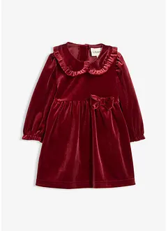 Bodykjole i fløyel med volangkrage og sløyfe, bonprix