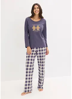Pyjamas med flanellbukse, bonprix