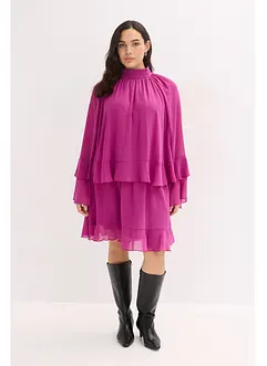 Chiffonkjole med volanger, bonprix