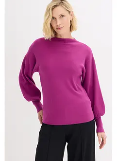 Strikket genser med ballongermer, bonprix