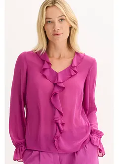 Bluse med volanger, bonprix