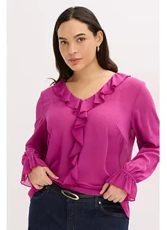 Bluse med volanger, bonprix