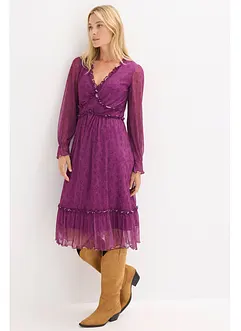 Midikjole i jersey mesh, bonprix