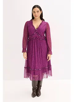 Midikjole i jersey mesh, bonprix