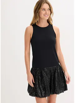 Paljettkjole i behagelig Punto di Roma-materiale, bonprix