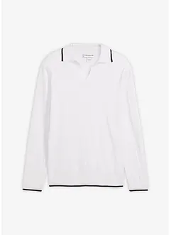 Finstrikket genser med kontrastdetaljer, bonprix