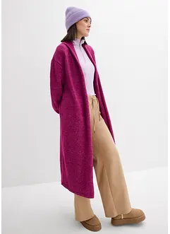 Lang coatigan i hårete garn, bonprix