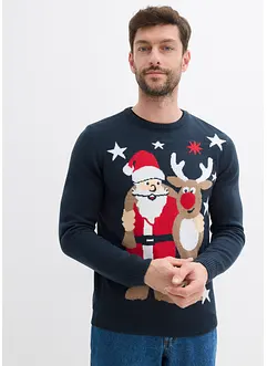 Finstrikket genser med julemotiv, bonprix