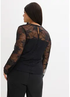 Langermet topp i fint blondemateriale, bonprix