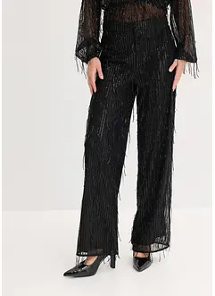 Paljettbukse med frynser, bonprix
