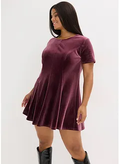 Minikjole i myk fløyel, bonprix