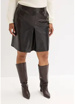 Skjørt av imitert lakkskinn med folde, bonprix