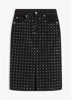 Denimskjørt med strass, bonprix