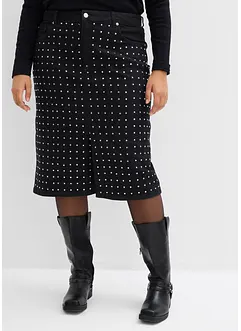 Denimskjørt med strass, bonprix