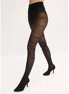 Tynn strømpebukse med blomstrete nettingmønster, bonprix