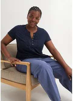 Bomullstopp i flammegarn, kort arm, bonprix