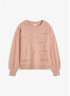 Boxy genser med paljetter, bonprix