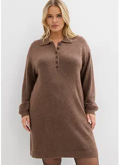 Kort strikkekjole med knappestolpe, bonprix