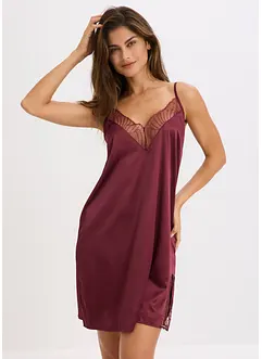 Neglisjé i sateng med nydelig broderi, bonprix