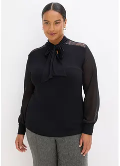 Sløyfe-topp med blonder, bonprix