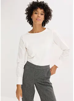 Langermet bomullstopp med ermer i poplin, bonprix