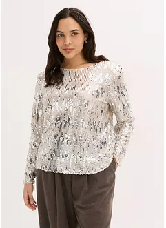 Langermet paljettopp, bonprix