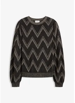 Finstrikket genser med glittereffekt, bonprix