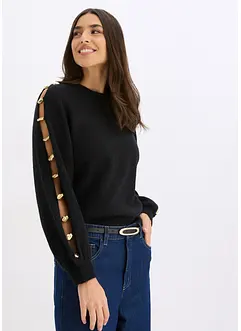 Genser med metallperler, bonprix