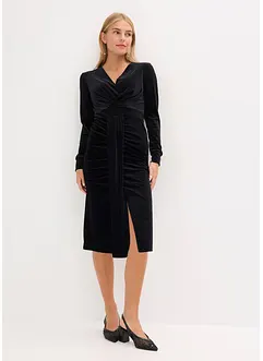 Midikjole i lett fløyel, bonprix